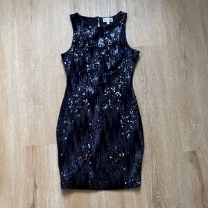 Emerald Sundae Navy Sequin Mini Dress